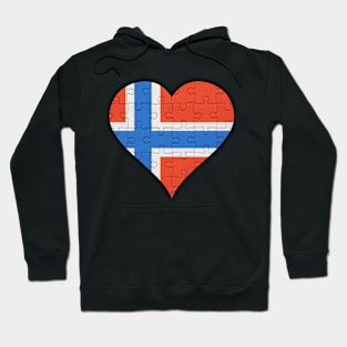 Norwegian Jigsaw Puzzle Heart Design - Gift for Norwegian With Norway Roots Hoodie